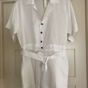 Aura the Label white linen romper